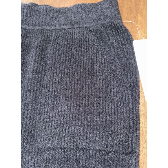 Athleta Rib Knit Cozy Lounge Pant Black Cotton Cashmere Blend Wide Leg M NWT - Picture 6 of 9